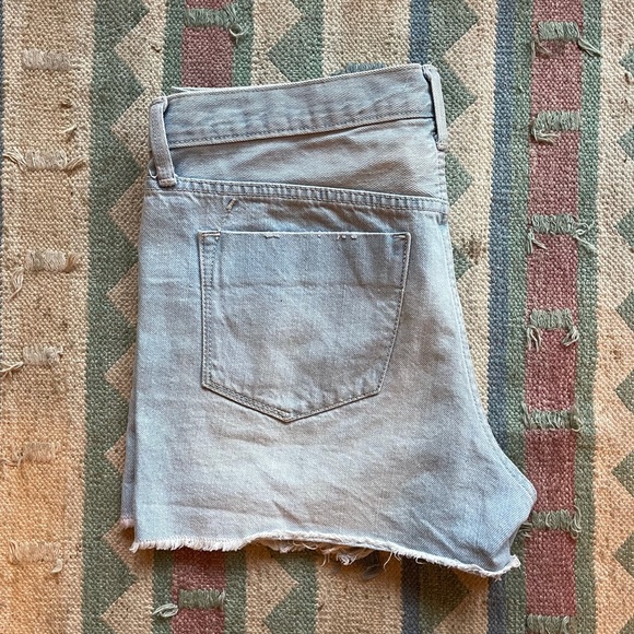 MOSSIMO | Women’s Distressed High Rise Boyfriend Midi Light Wash Jean Shorts EUC - Picture 6 of 9